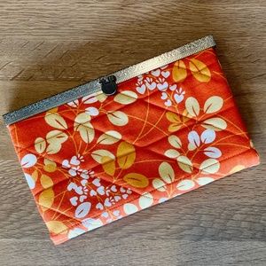 Orange Quilted Diva Wallet floral print